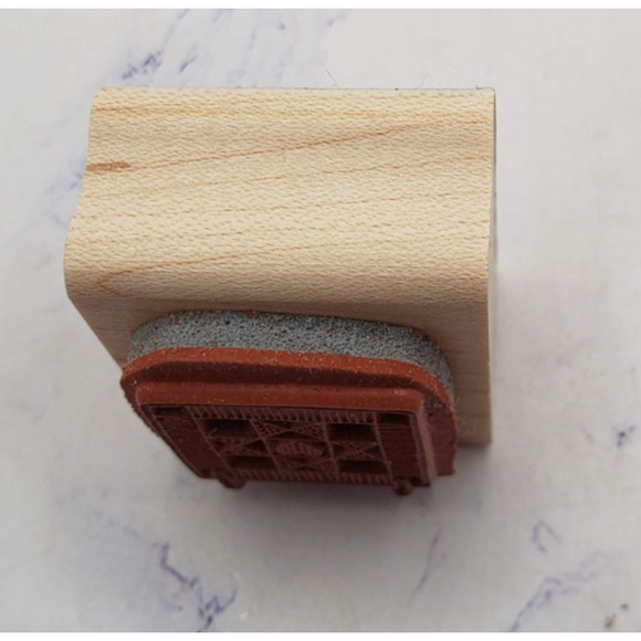 Stampin Up Loving Heart Quilt Block Wood Mounted Rubber Stamp - Picture 3 of 7